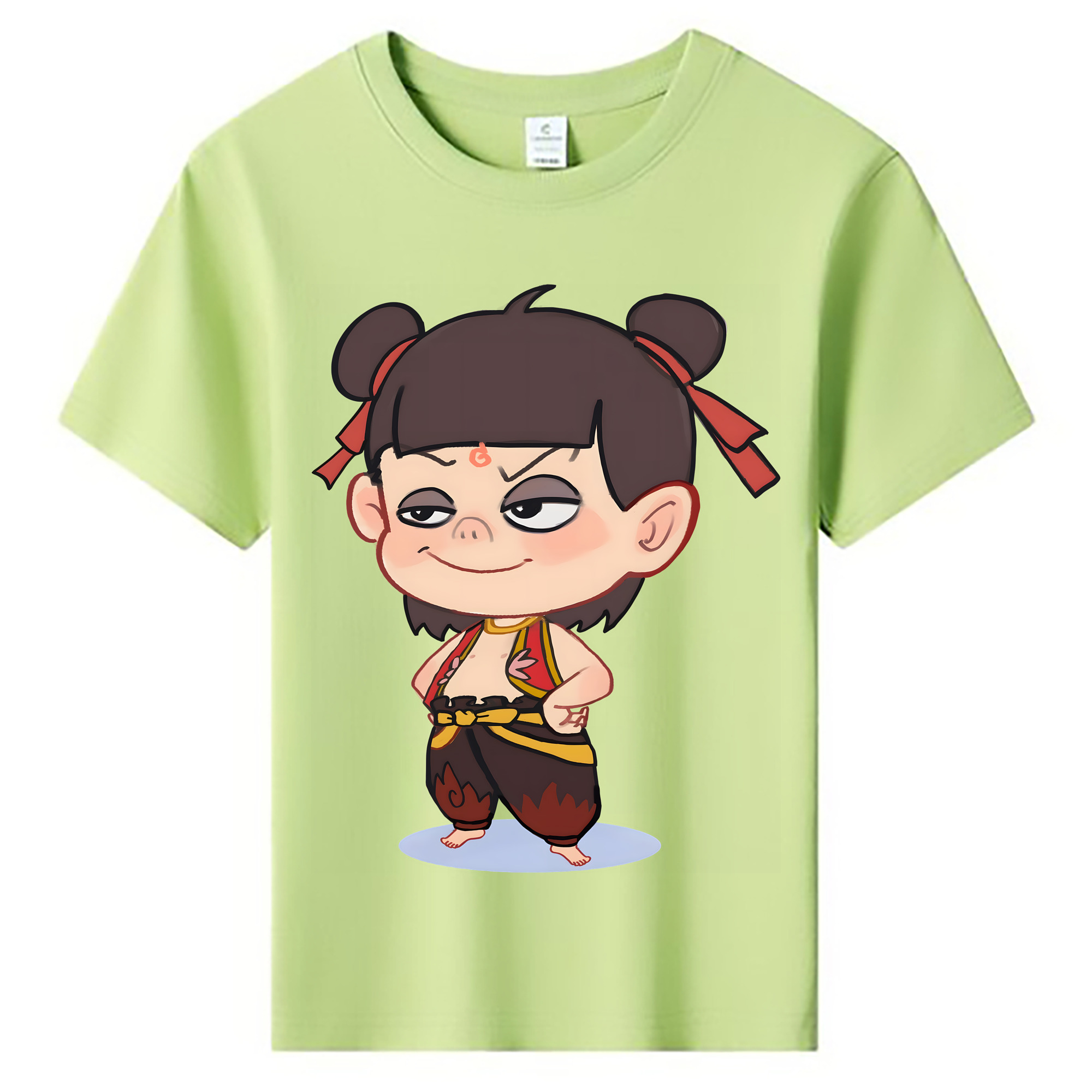 （画像用） Ne Zha 2 ナタ 魔童の大暴れ 綿100％キッズTシャツ（フロントプリント）